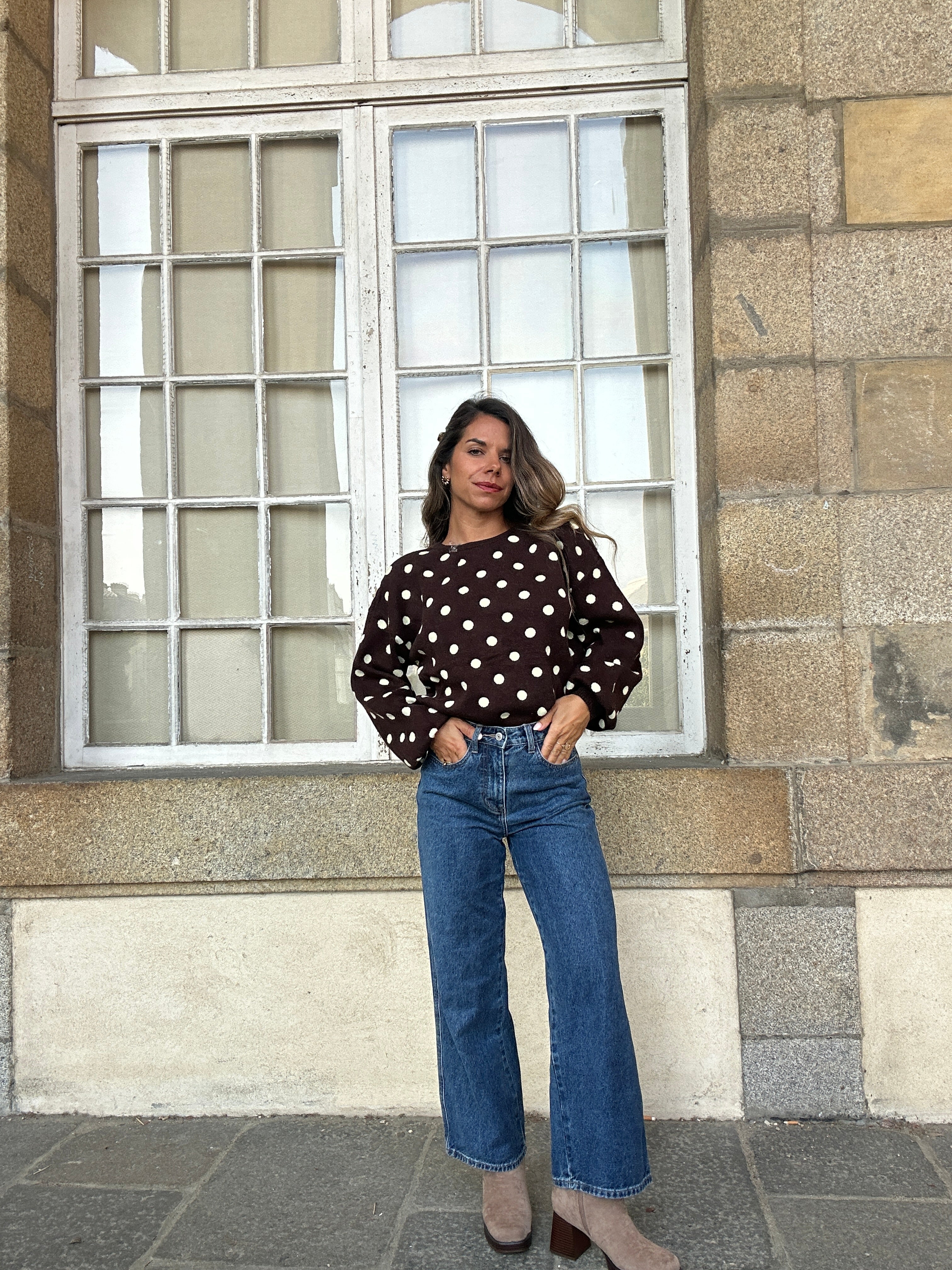 Zélie chocolate polka dot jumper