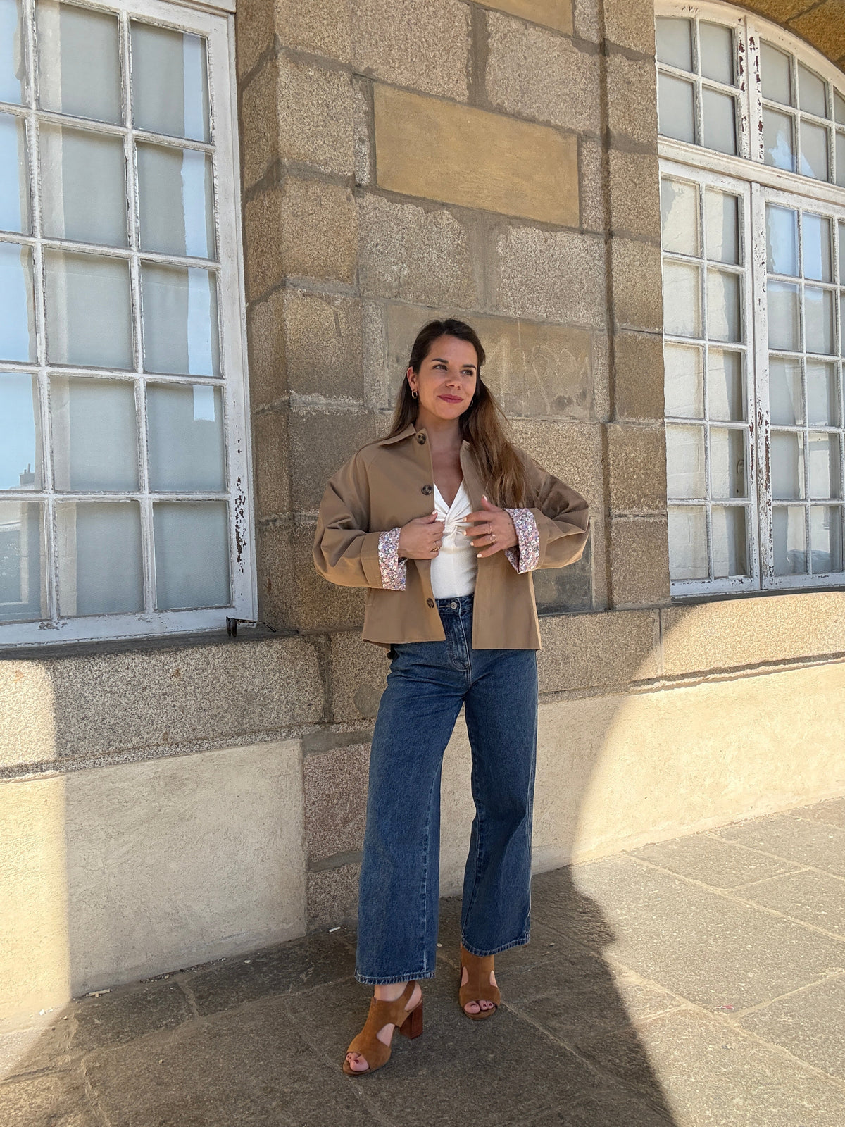 Veste trench Edith en coton Liberty camel