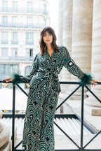 Veste Diane Plumes - Green Cosmic