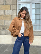 Veste effet suédine Léonie camel