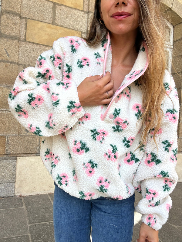 Chaqueta de borreguito floral Lisa