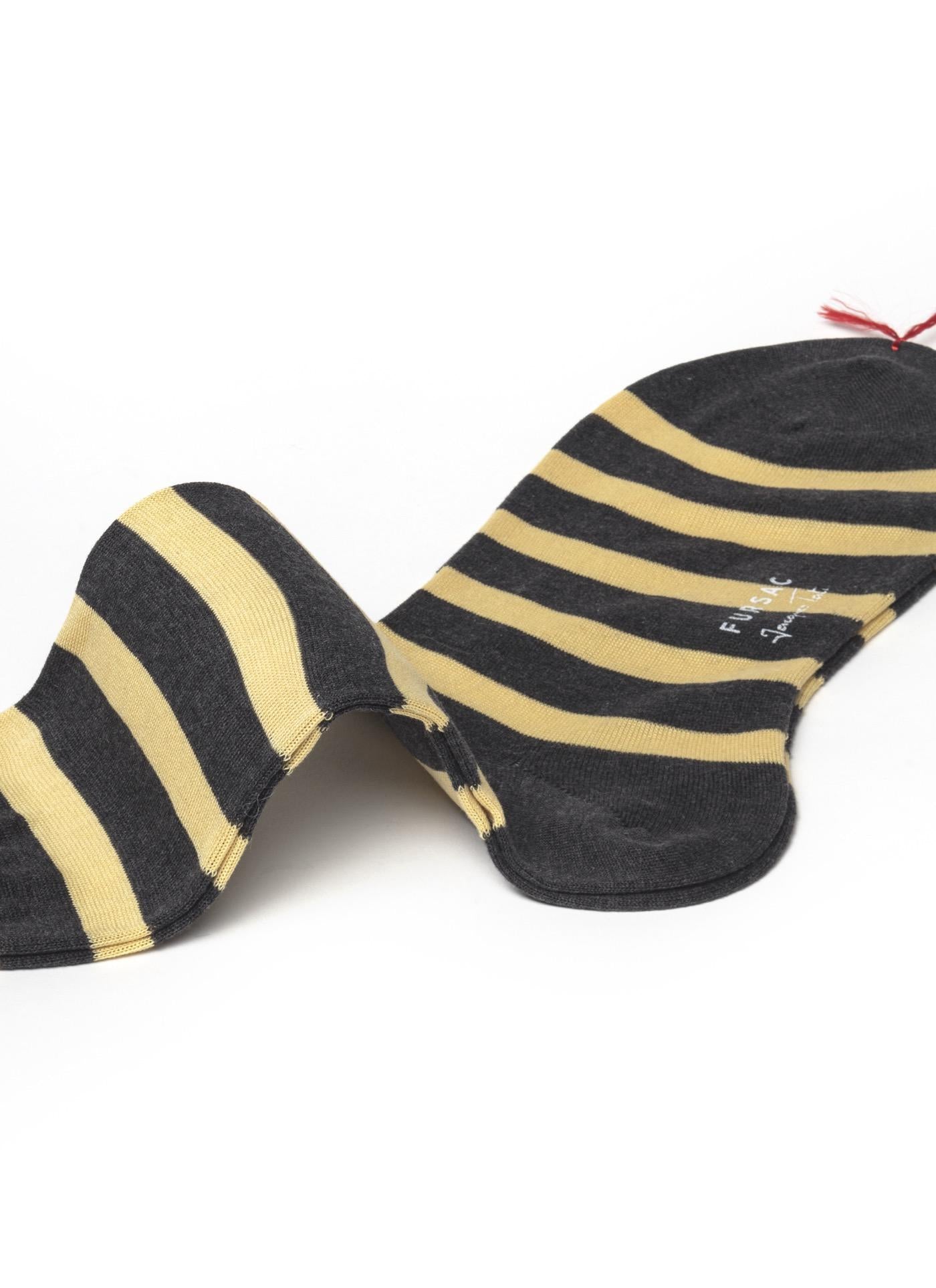 Fursac - Jacques Tati Striped Cotton Socks - Mouse - Men