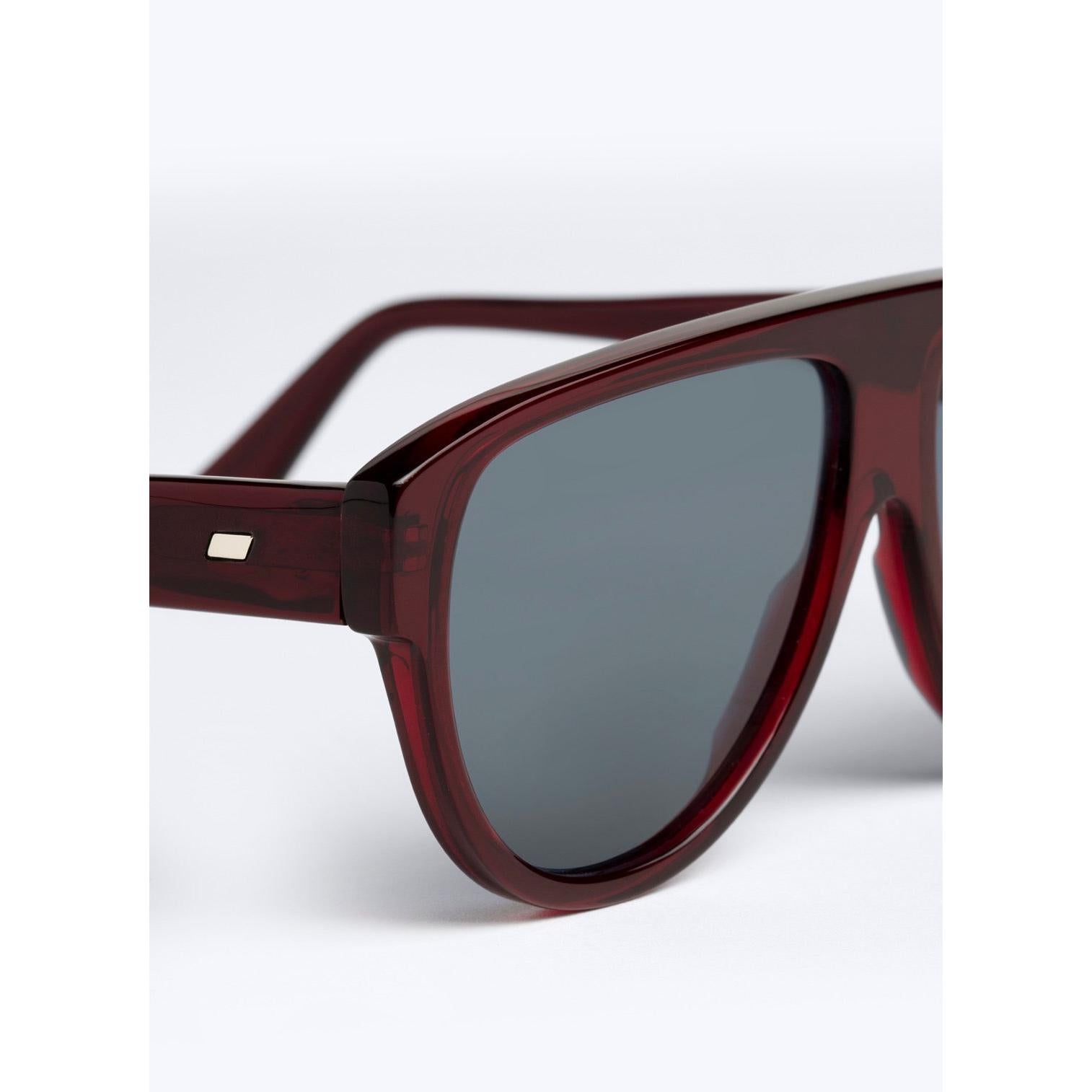 Fursac - Lunettes De Soleil Pilote Bordeaux - Bordeaux - Verres Bleus