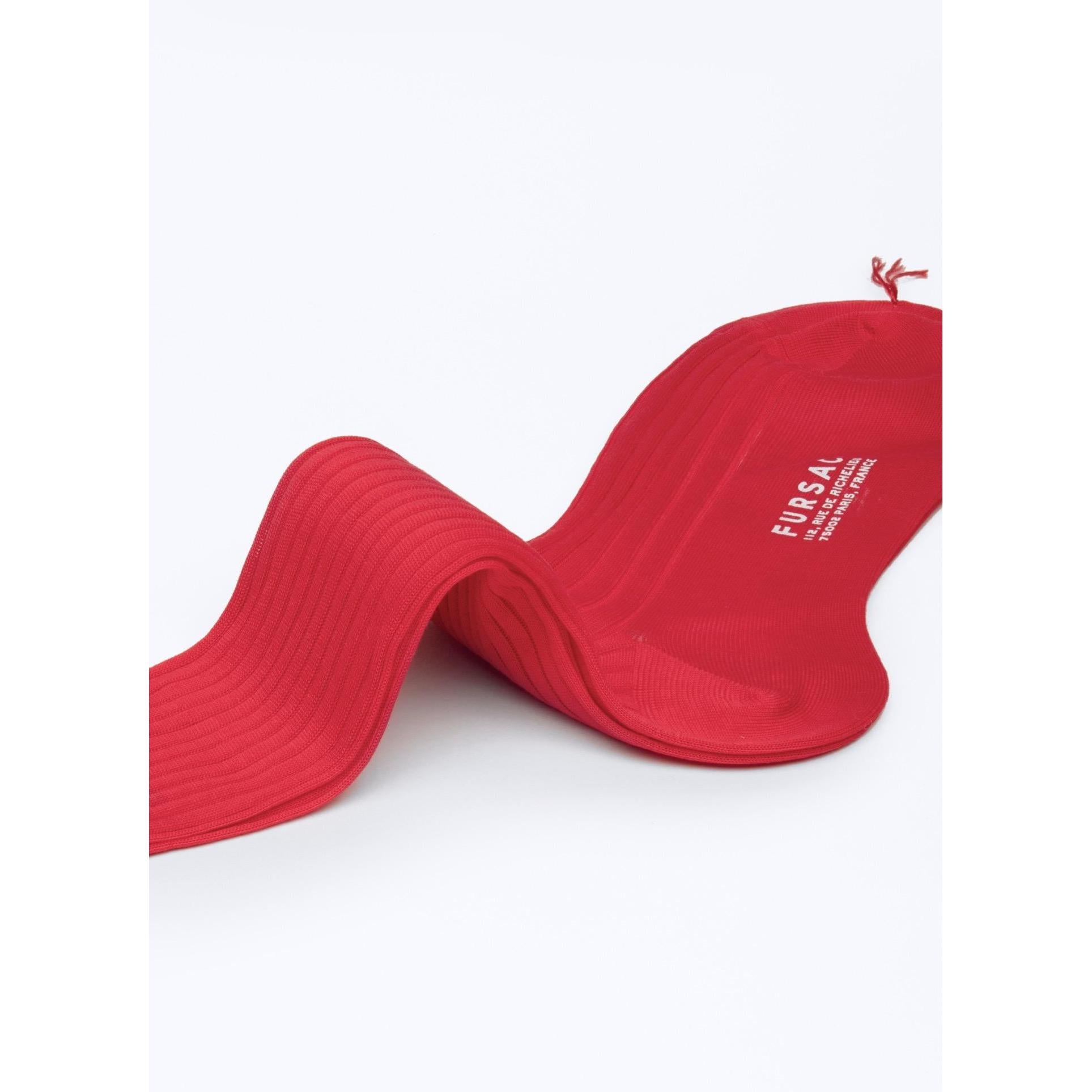 Fursac - Chaussettes Rouges En Coton Égyptien - Rouge