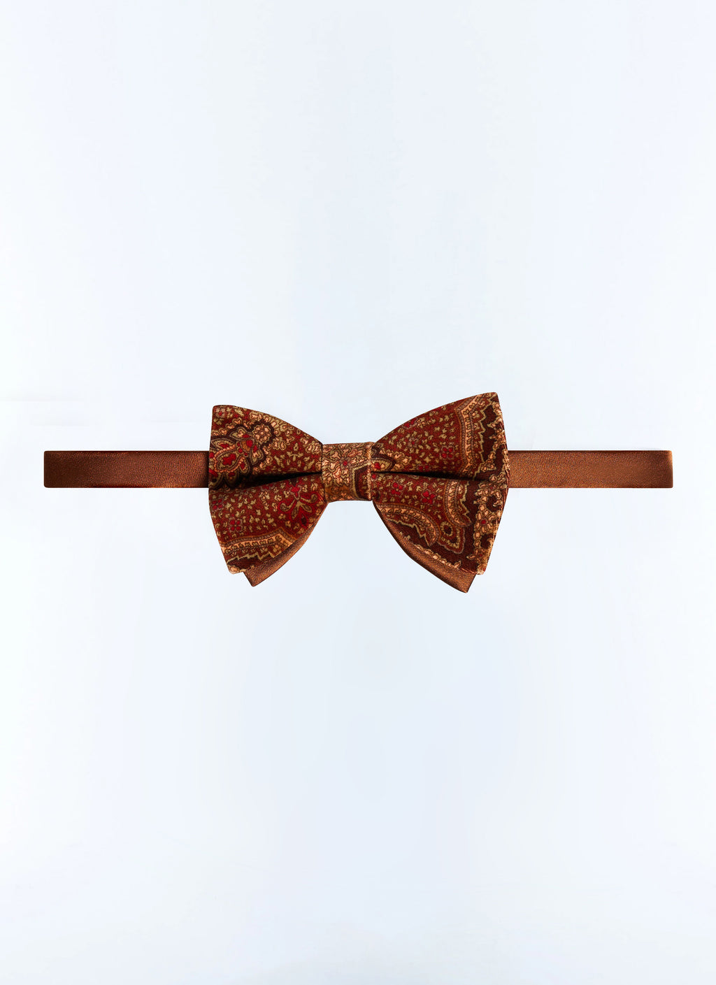 Paisley Velvet Bow Tie - Brick