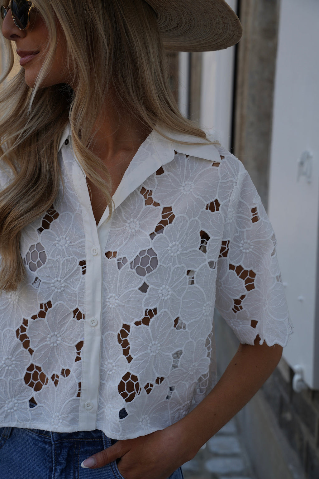 Camisa bordada Wendy - Blanco