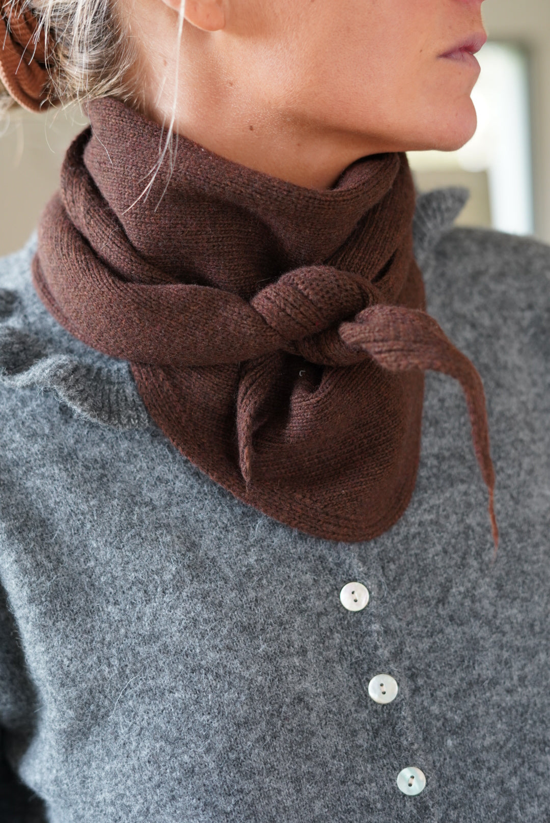 Chocolate Knit Max Scarf