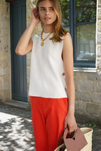Ecru Knit Sailor Top