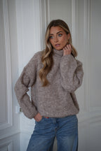 Jersey de cuello alto Sora - Taupe