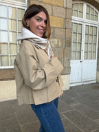 Cagoule en laine et cachemire beige
