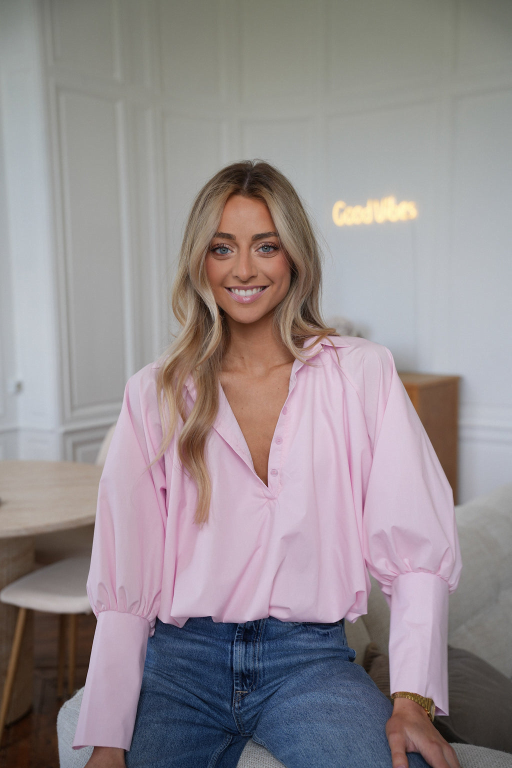 Alice Balloon Blouse - Rose