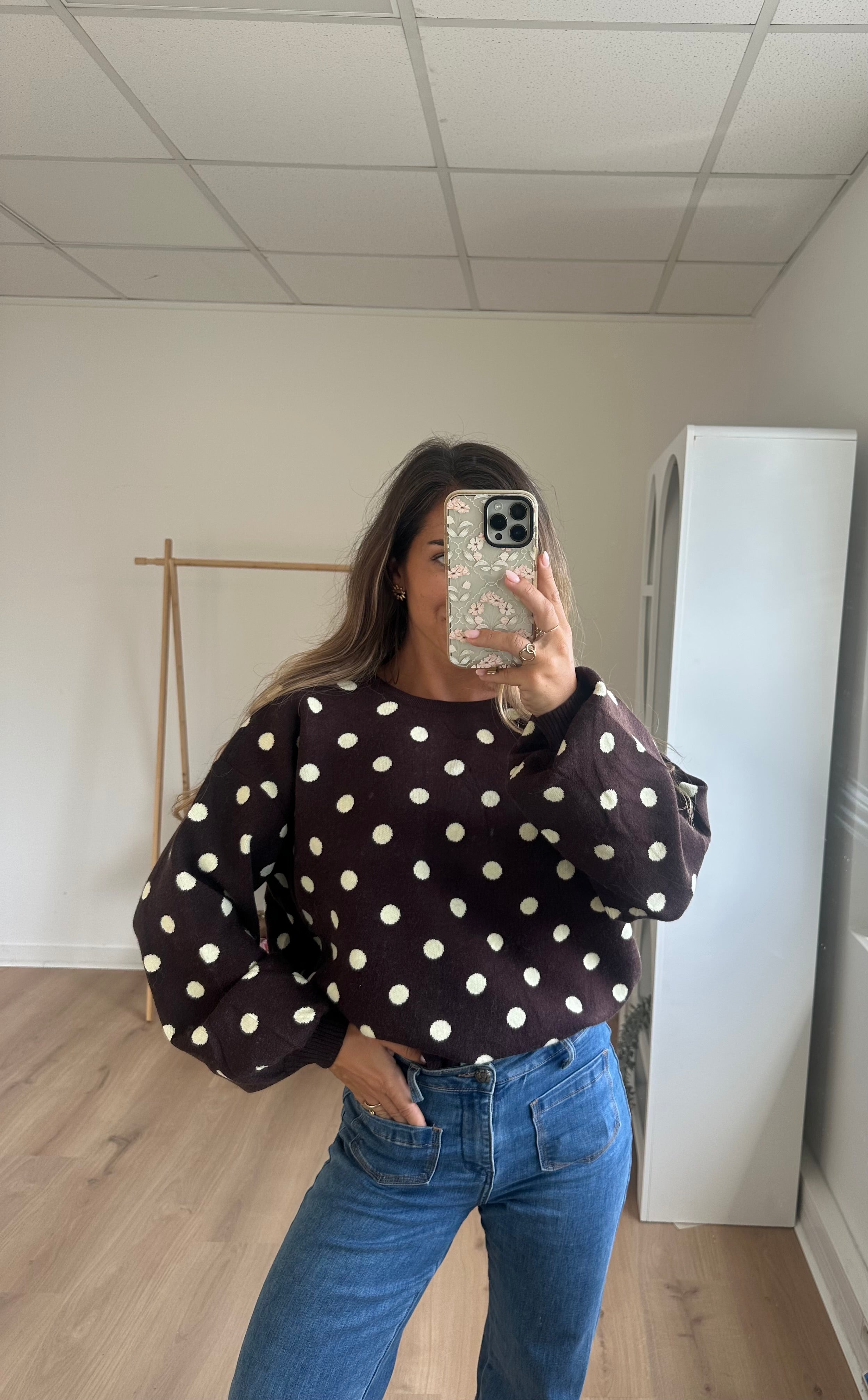 Zélie chocolate polka dot jumper