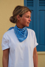 Blue bandana scarf