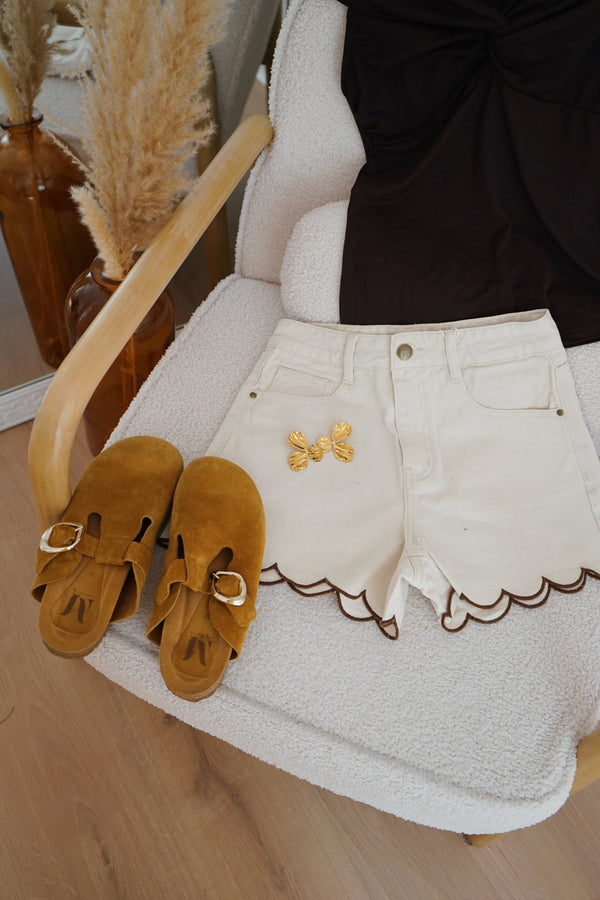 Shorts vaqueros con flores