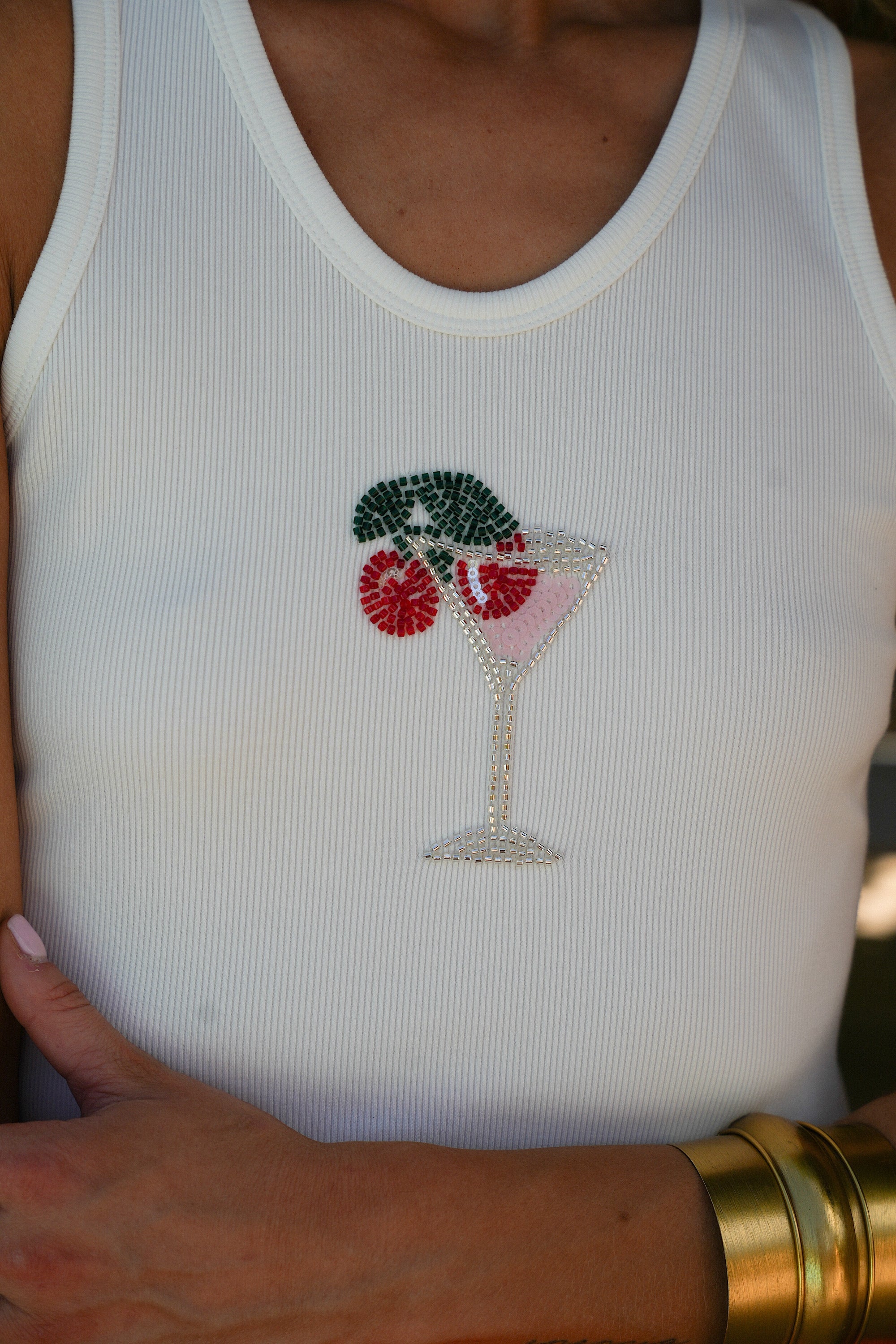 Yara Sequin Top - White