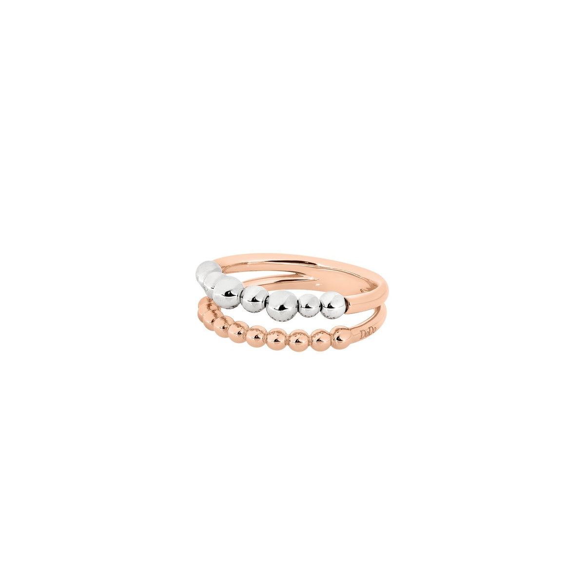 Ring Bollicine - 9k roségoud & zilver
