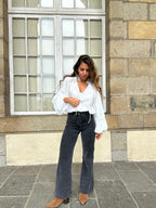 Esmée Blusa Con Volantes Crudo