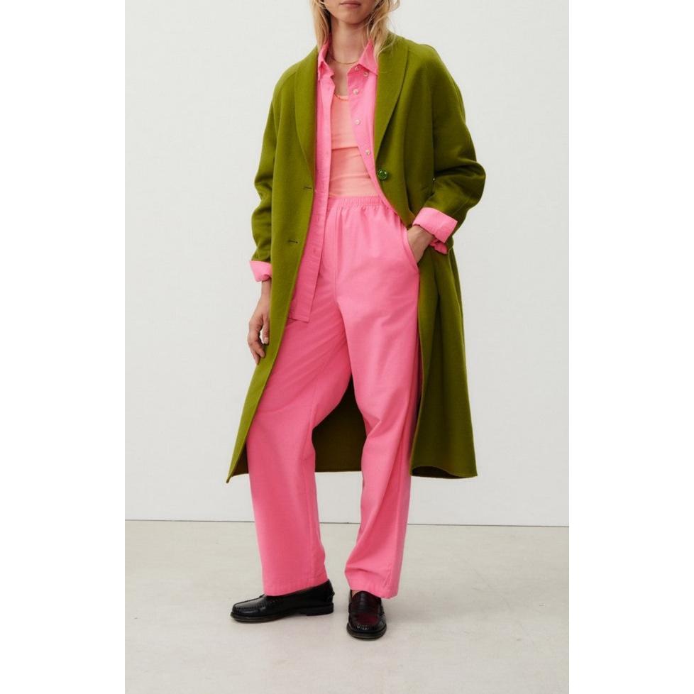Manteau Long Droit Col Châle Boutonné - Marais - Femme