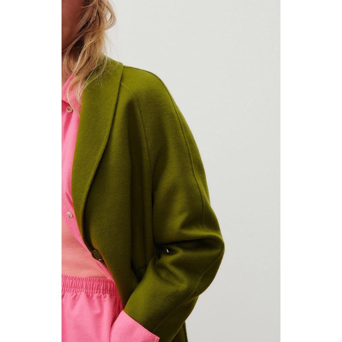 Manteau Long Droit Col Châle Boutonné - Marais - Femme