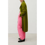 Manteau Long Droit Col Châle Boutonné - Marais - Femme