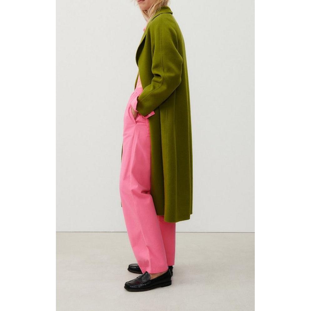 Manteau Long Droit Col Châle Boutonné - Marais - Femme
