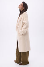 Manteau Col À Franges Dakota - Beige - Femme