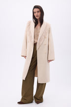 Manteau Col À Franges Dakota - Beige - Femme