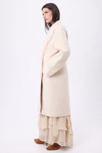 Manteau Col À Franges Dakota - Beige - Femme