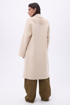Manteau Col À Franges Dakota - Beige - Femme