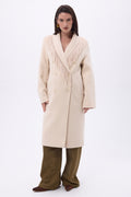 Manteau Col À Franges Dakota - Beige - Femme