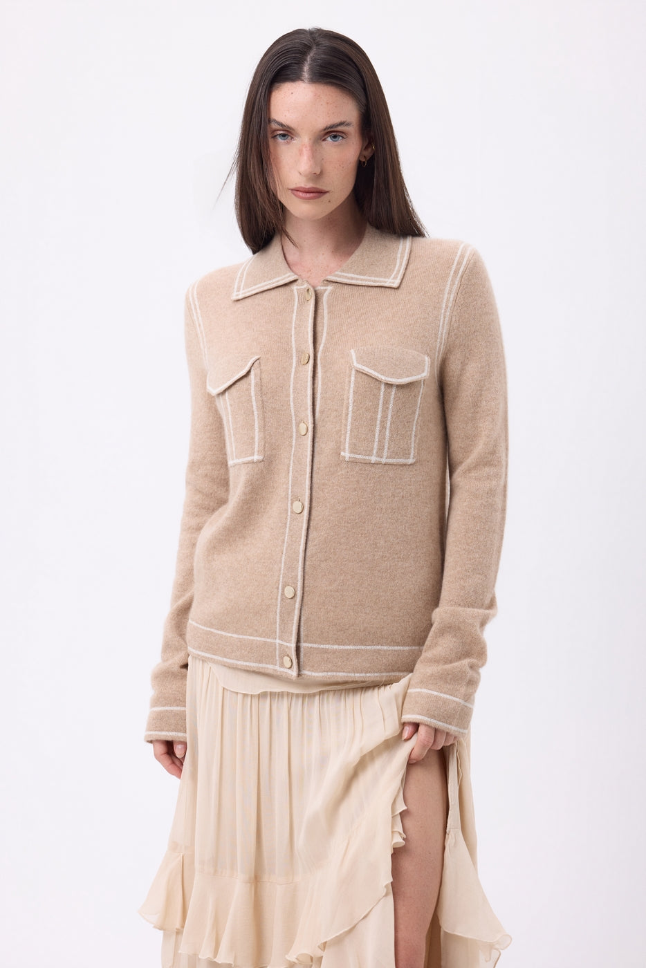 Chemise Denim Dalila - Beige Creme Blanc - Femme