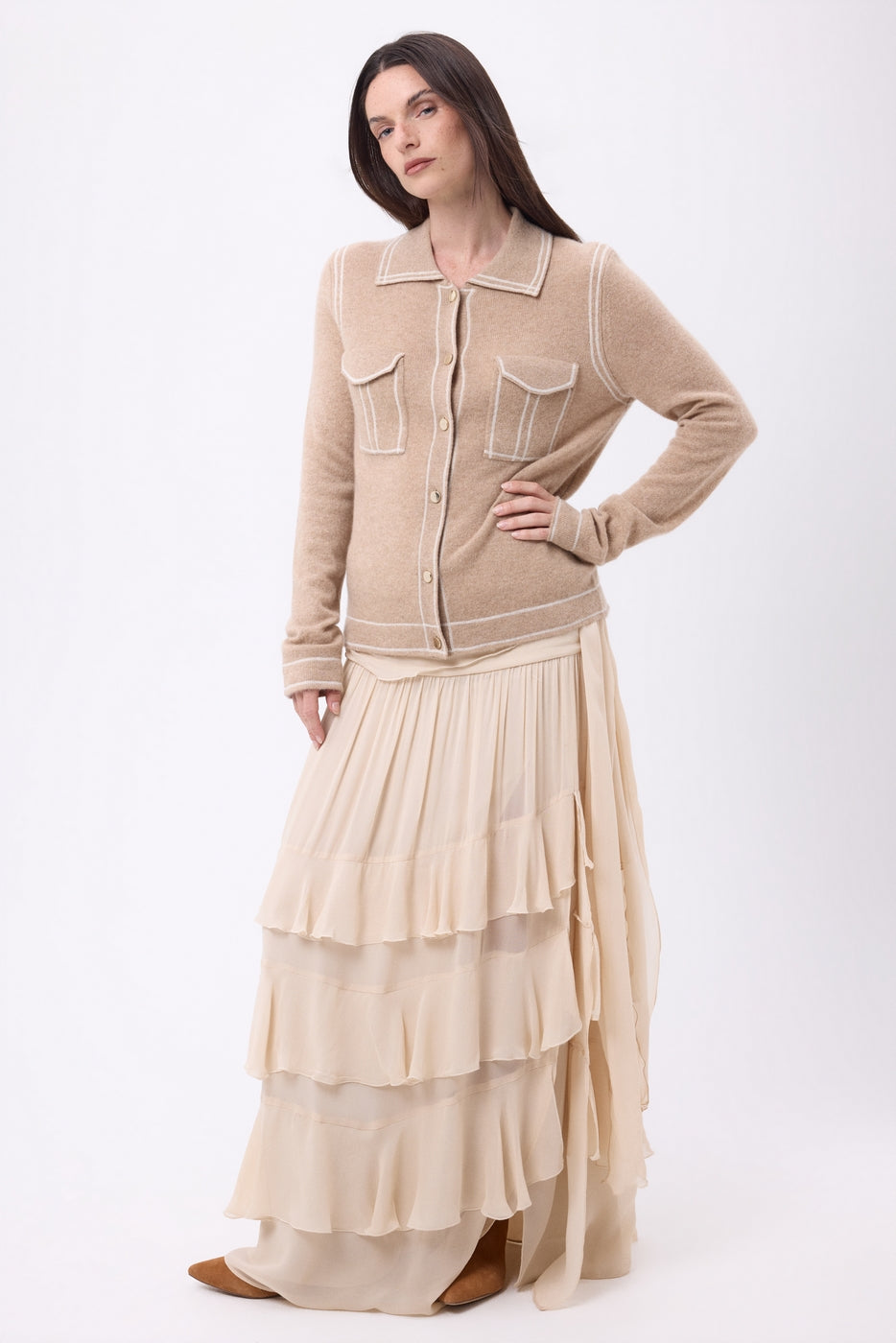 Chemise Denim Dalila - Beige Creme Blanc - Femme