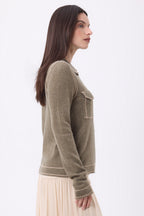 Chemise Denim Dalila - Khaki Chine Beige Creme - Femme