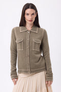 Chemise Denim Dalila - Khaki Chine Beige Creme - Femme