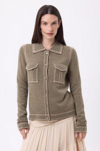Chemise Denim Dalila - Khaki Chine Beige Creme - Femme