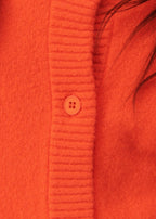 Short Bobble Round-Neck Button Cardigan - Fire - Women