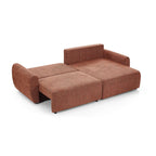 Dana - Canapé D'Angle Convertible Et Réversible 4 Places - Tissu Chenille - Terracotta