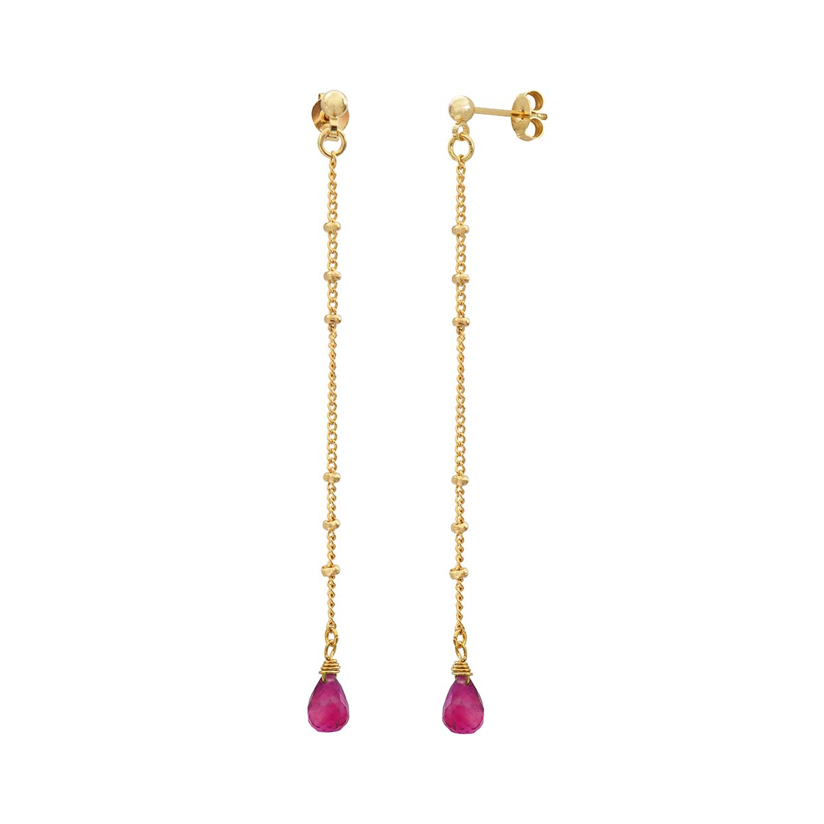 Pendientes Largos Danae Onix Rosa