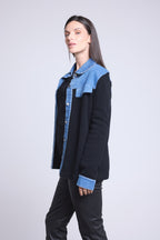 Chaqueta Denim Cachemira Daphne - Vaquero Y Negro - Mujer