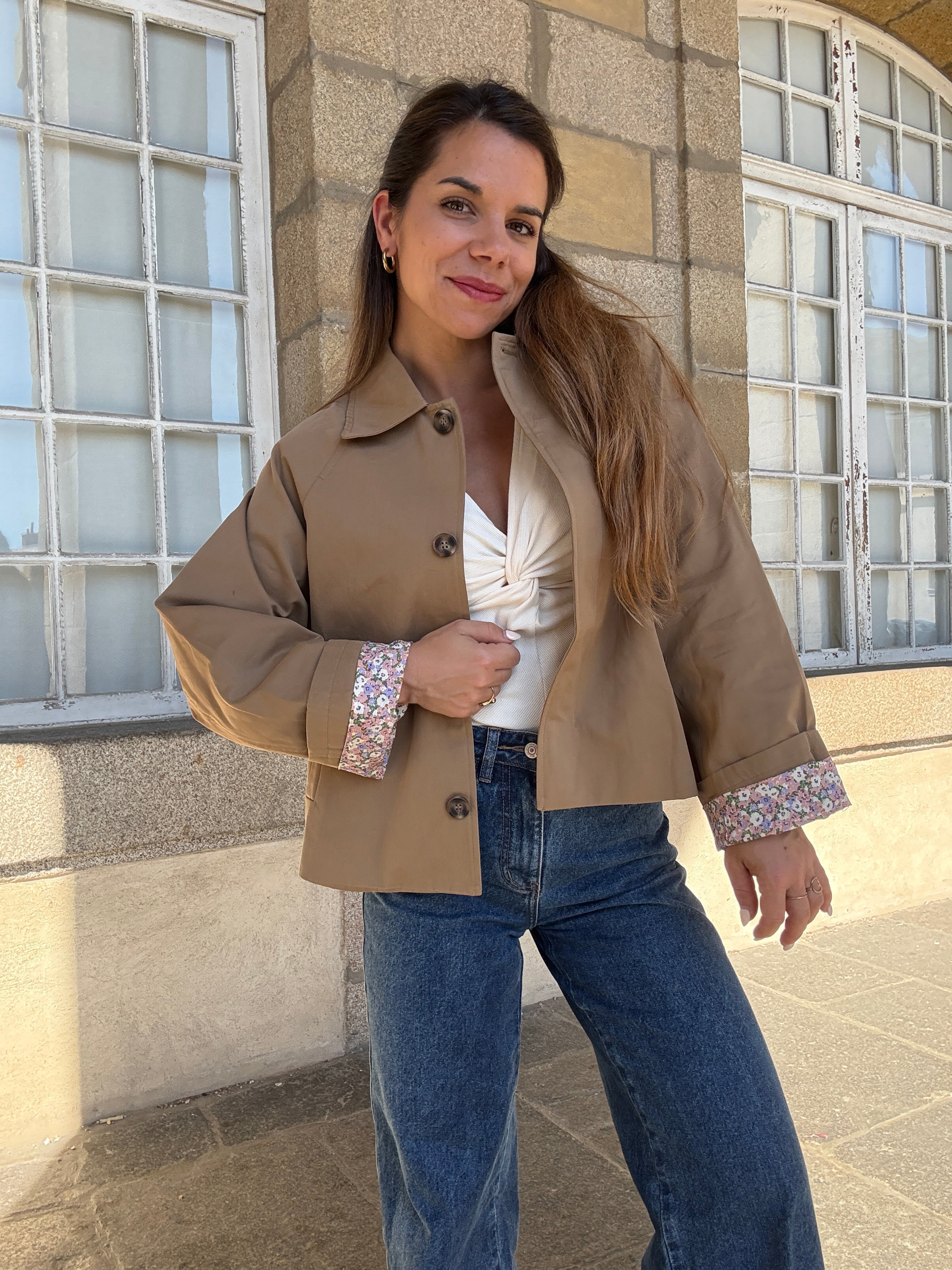 Veste trench Edith en coton Liberty camel