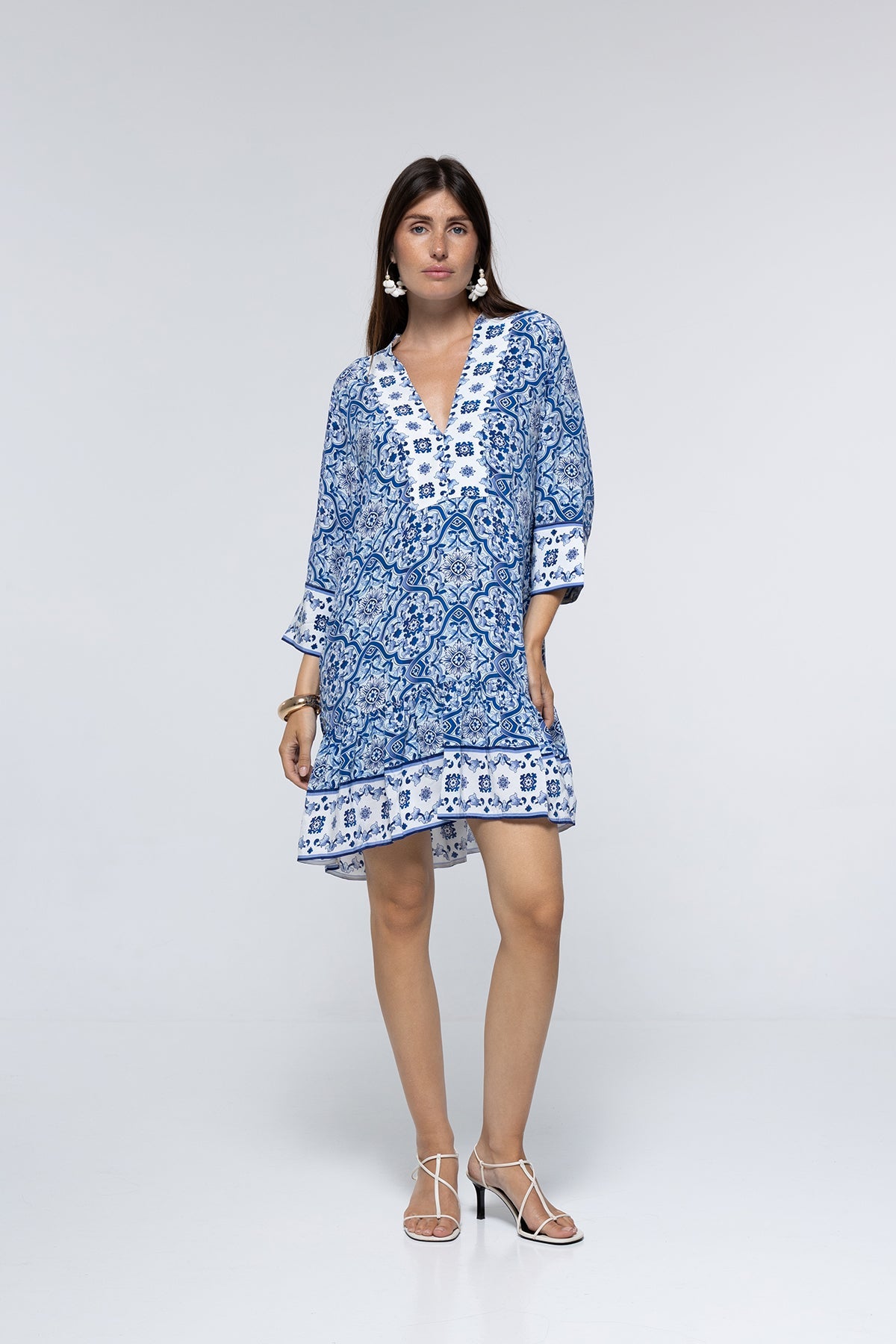 Vestido Bianca - Azulejo Azul
