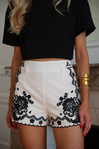 Shorts bordados Aliza - Crema