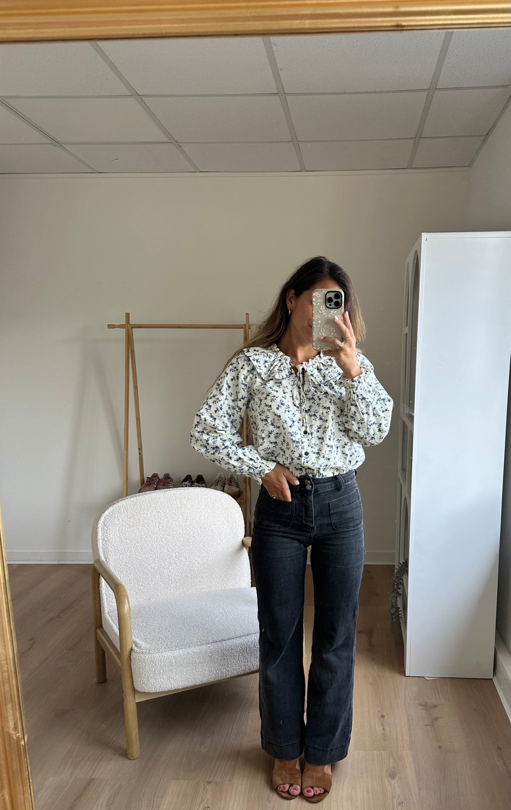 Blouse À Col Large Fleurie Maria