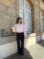 Blouse Brune Doux Rose