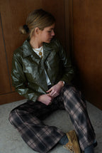 Scarlett Khaki Vinyl Jacket