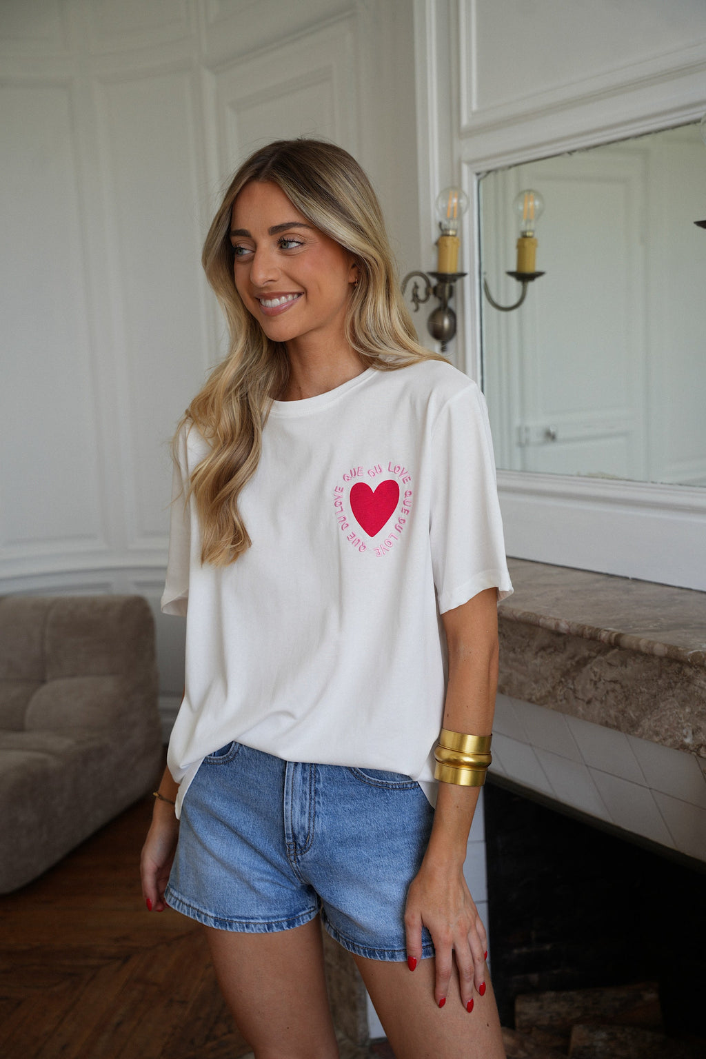 T-Shirt Cœur Mendy - Blanc