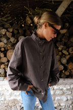 Lou Brown Stripe Overshirt