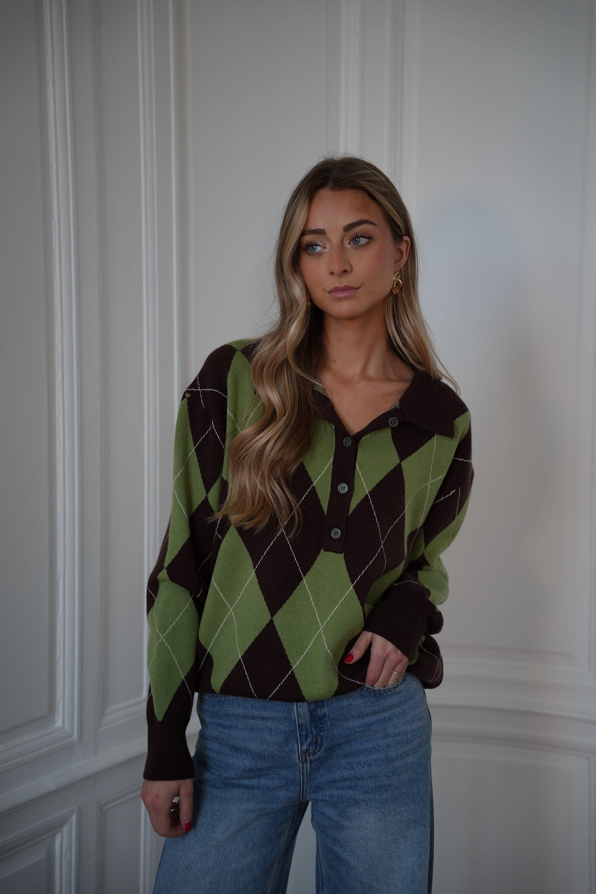 Pull Losanges Solan - Vert