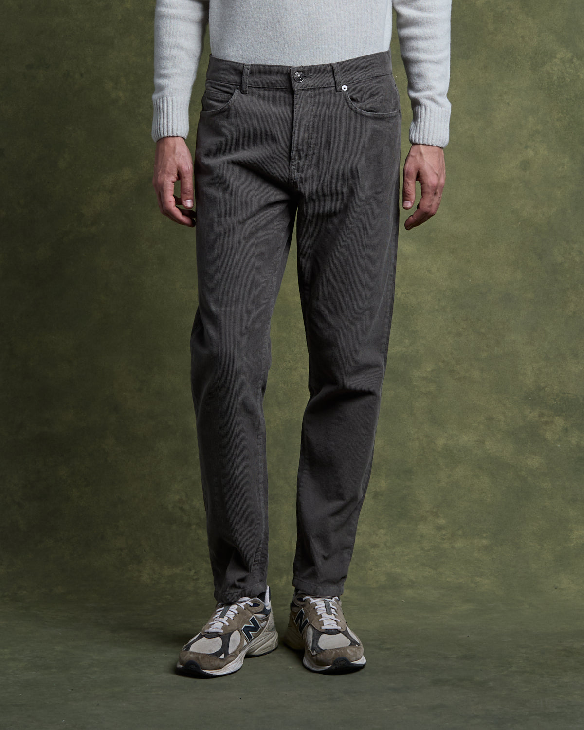 Pantalon Cinq Poches Dean Velours - Galet