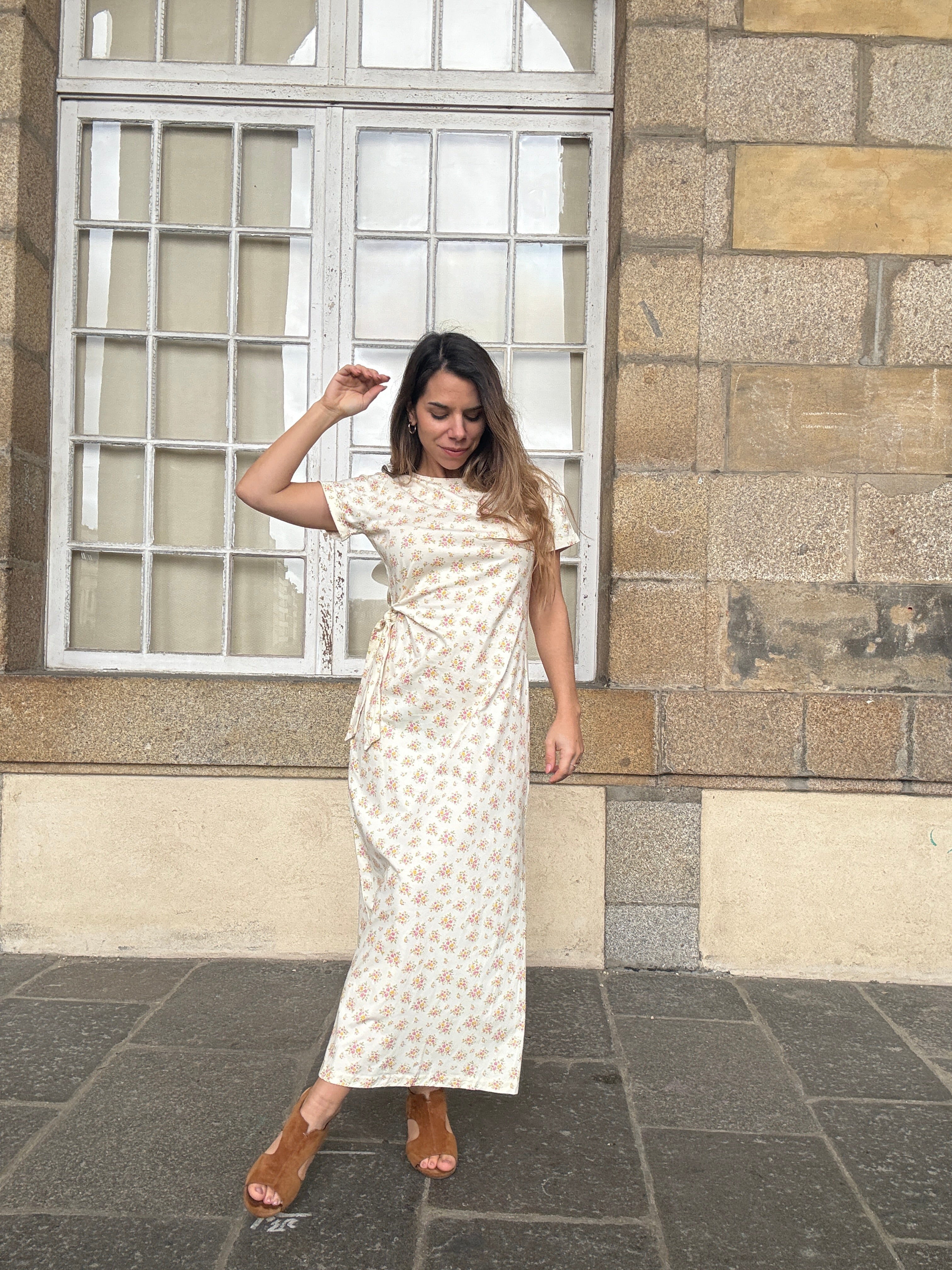 Vestido largo con lazo Lucia